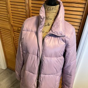 Old Navy Light Pink/Purple Fleece-lined Puffer Coat - Size L